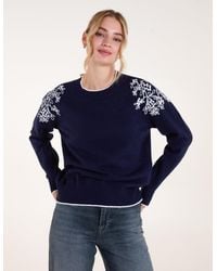 Blue Vanilla - Detailed Embroidery Shoulder Jumper - Lyst