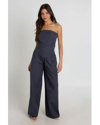 Boohoo - Bandeau Scarf Top & Wide Leg Trouser Co-Ord - Lyst