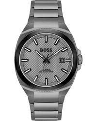 BOSS - Grijze Rvs Dress Watch - Lyst