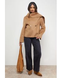 Oasis - Hand Stitched Scarf Longline Jacket Coat - Lyst
