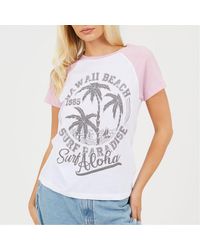 Brave Soul - Lettering Graphic Crew Neck Short Sleeve Baseball T-Shirt - Lyst