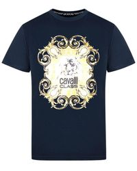 Class Roberto Cavalli - Bold Tiger Emblem Design T-Shirt - Lyst