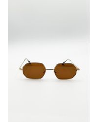 SVNX - Oval Geometric Metal Frame Sunglasses - Lyst