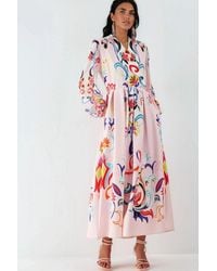 Msn-Collection - Floral Print Maxi A-Line Dress - Lyst