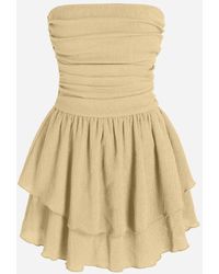 Hiccup - Strapless Textured Ruffle Mini Dress - Lyst