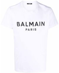 Balmain - T-Shirt With Printed Logo - Lyst