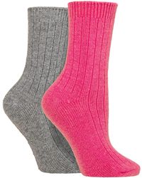 Wildfeet - 2 Pack Ladies Cashmere Wool Bed Socks For Sleep - Lyst