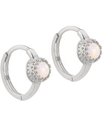 SEOL + GOLD - Sterling Opal Hoop Earrings - Lyst