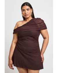 Boohoo - Plus One Shoulder Mini Dress - Lyst