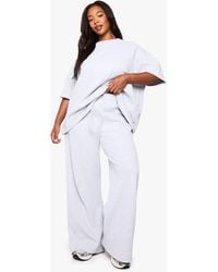 Boohoo - Plus Drawstring Waist Waffle Trouser - Lyst