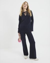 River Island - Flared Trousers Ribbed - Lyst