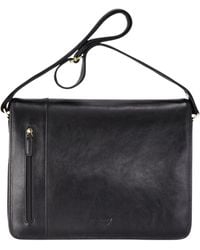Infinity Leather - Genuine Laptop Satchel Messenger Shoulder Bag - Lyst