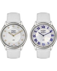 Rotary - Ls02965-06-41 Ladies Revelation Watch With Reversible Dial - Lyst