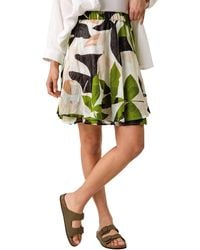 Roman - Leaf Print Short Skirt - Lyst