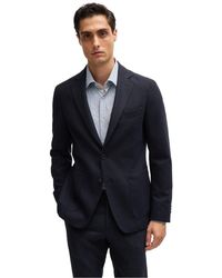 BOSS - Hanry Solid Patterned Notch Collared Blazer - Lyst
