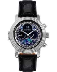 Heritor - Legacy Leather-Band Watch W/Day/Date - Lyst