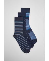 MAINE - 3 Pack Mixed Patterned Socks Cotton - Lyst
