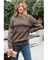 Azura Exchange - Geprinte Gebreide Trui - Lyst