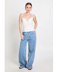 Boohoo - Bengaline Cut Out Detail Strappy Corset Top - Lyst