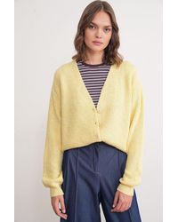 MixRay - Textured V-Neck Button Cardigan - Lyst