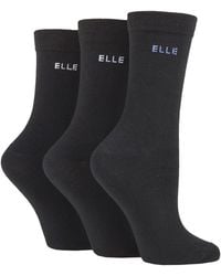 Elle - 3 Pack Ladies Plain Cotton Socks - Lyst