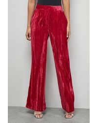 Warehouse - Crushed Velvet Wide Leg Trouser Co-Ord - Lyst