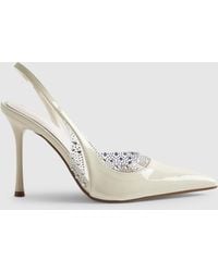 River Island - Wide Fit Sparkle Slingback Court Heels Pu - Lyst