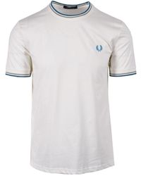 Fred Perry - Twin Tipped T-Shirt Snow/Warm - Lyst