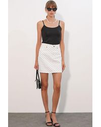 Bigdart - High-Waist Polka Dot Denim Mini Skirt - Lyst