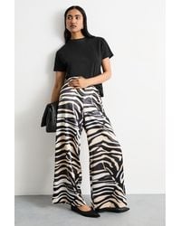 Warehouse - Zebra Printed Satin Tailored Trousers - Lyst