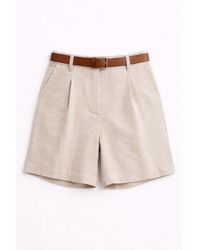 MixRay - High Waist Wide Leg Belted Tailored Shorts - Lyst