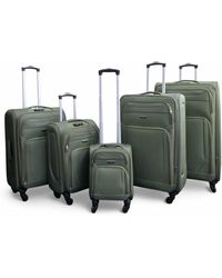 Infinity Leather - Soft Shell Lightweight Nylon Suitcase Set 4 Wheel Travel Case Holiday Bags - Lyst