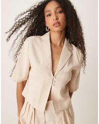 ASOS - Short Sleeve Tie Front Cropped Shirt Co-Ord - Lyst