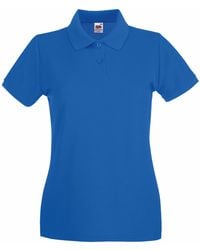 Fruit Of The Loom - Ladies Lady-Fit Premium Short Sleeve Polo Shirt (Royal) - Lyst