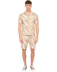 Duck and Cover - Hopkinton Tropical Leaves Breathable Shirt And Shorts Set (Light Stone) - Lyst