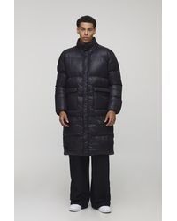 BoohooMAN - Regular Fit High Shine Longline Puffer Jacket - Lyst
