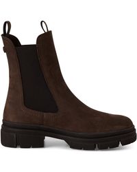 Tamaris - Mocca Leather Classic High Pull-On Chelsea Ankle Boots - Lyst