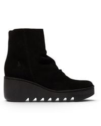 Fly London - Suede Leather Wedge Heel Platform Ankle Boots - Lyst