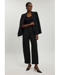Karen Millen - Compact Stretch Tailored Barrel Leg Trouser - Lyst