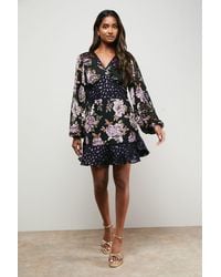 Oasis - Devore Mix Mini Dress - Lyst