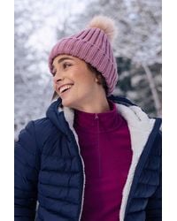 Mountain Warehouse - 'Geneva' Fur Lined Beanie Pom Pom Winter Hat - Lyst