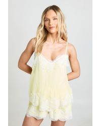 Boohoo - Petite Crinkle Chiffon & Lace Layered Playsuit - Lyst