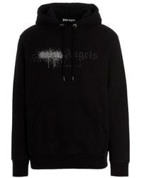 Palm Angels - Rhinestone Logo Print Hoodie - Lyst