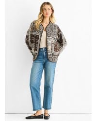 Gini London - Paisley Tile Print Lightweight Quilted Jacket - Lyst