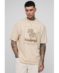 BoohooMAN - Tall Oversized Palm Paradise Print T-Shirt - Lyst