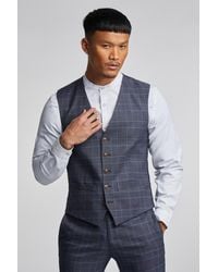 Antique Rogue - Dark Tan Overcheck Waistcoat - Lyst
