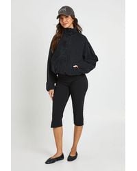 Boohoo - Funnel Neck Denim Bomber Jacket - Lyst