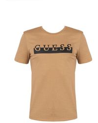 Guess - T-shirt Lumy Mannen Beige - Lyst