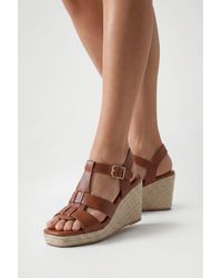Boohoo - Extra Wide Fit T Bar Strappy Wedges - Lyst
