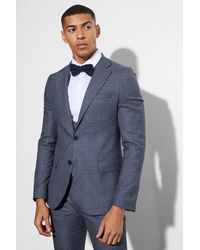 BoohooMAN - Skinny Fit Single Breasted Plaidblazer - Lyst